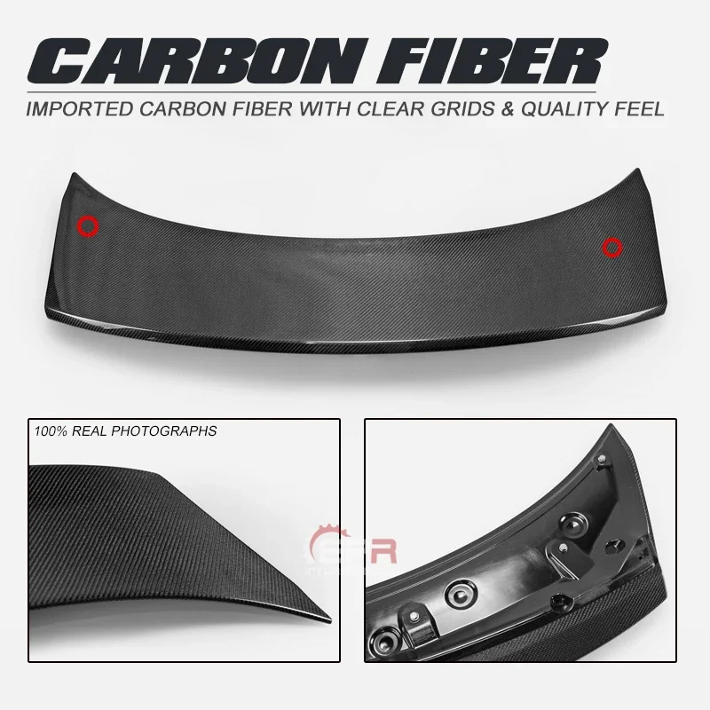 Car Accessories For Kia Stinger OE Style Carbon Fiber Rear Spoiler Glossy Finish Trunk Wing Lip Fibre Splitter Bootlid Kit Trim