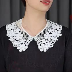 Women's Fashion Decoration Fake Collar Vintage Hollow Lace Crochet Neckline Detachable Shirt Blouse Flase Collar Lolita Girls