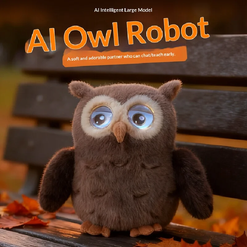 

Emotional Response AI Owl Plush Toy with Voice Interaction Bluetooth WiFi Connected Soothing Companion for All Ages
