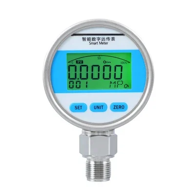 Digital -0.1-0MPa Axial Belt Edge Vacuum Pressure Gauge Shock-Resistant Magnetic-Assisted Brass Material Bottom Mounting