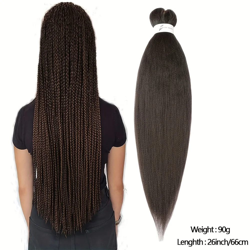 Предварительно растянутые плетеные волосы - 26 дюймов, 1 упаковка, коробка для настройки горячей воды, плетение крючком, наращивание волос для плетения