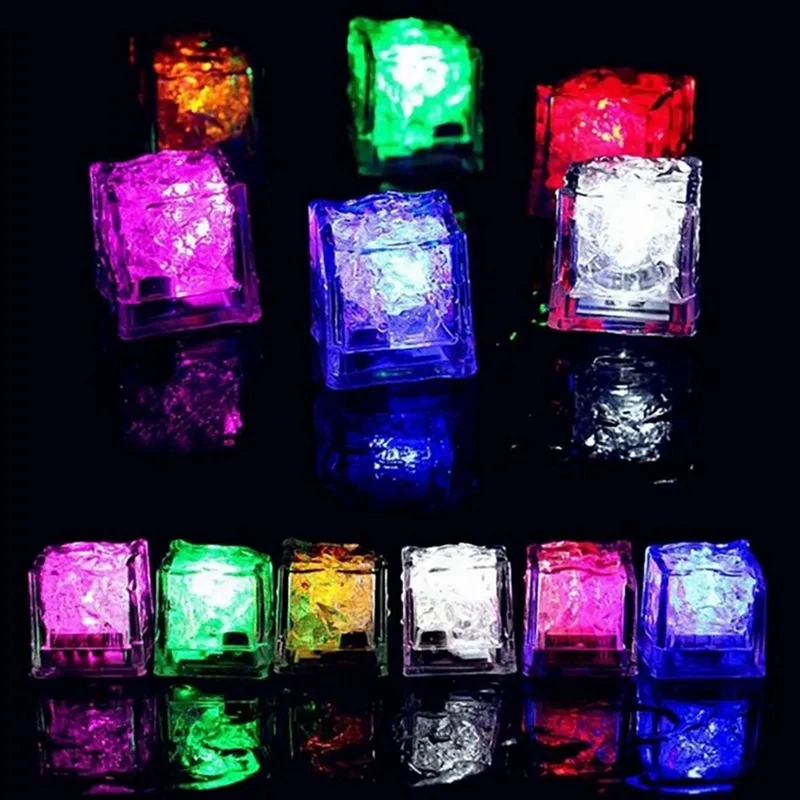 ABUL-Multi-Color Flashing LED Ice Cubes, Waterproof Glow Lights For Nighttime Bar, Club, And Partydrink Decorations