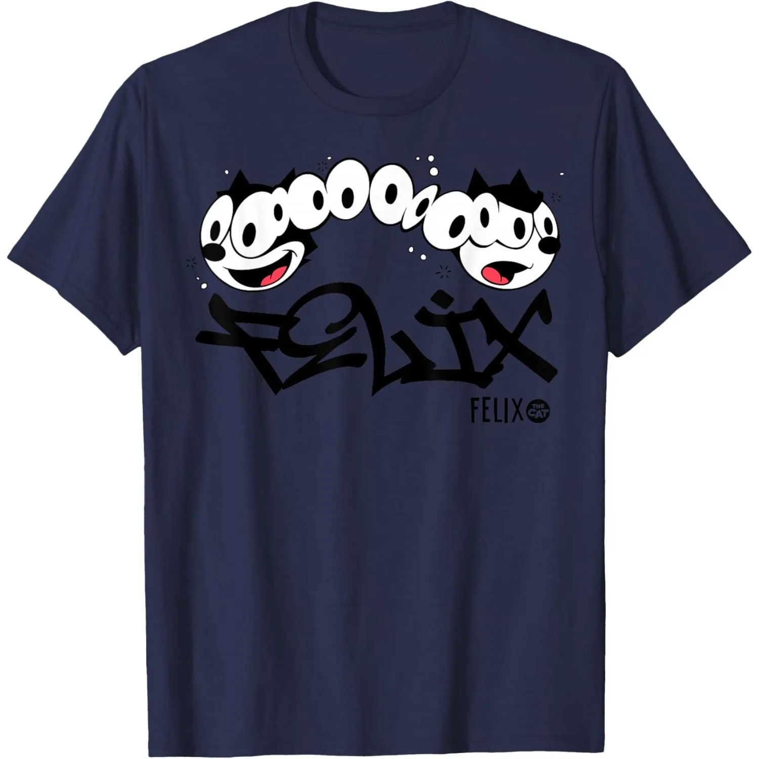 Felix The Cat Graffiti Eyes Graphic Tee Men Breathable Cotton Short Sleeve T-Shirt