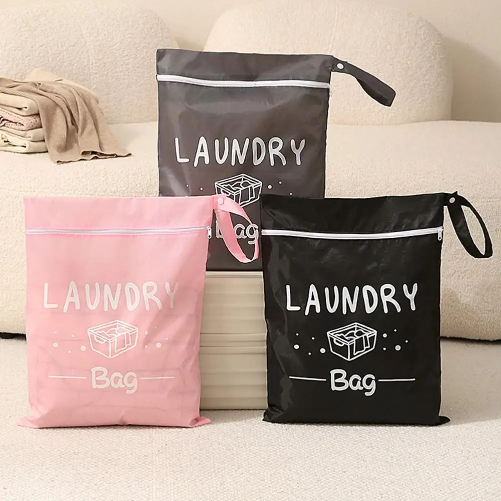 

Водонепроницаемая дорожная сумка для белья, органайзер для влажных и сухих вещей с молнией и подвесным ремнем, портативная сумка для хранения