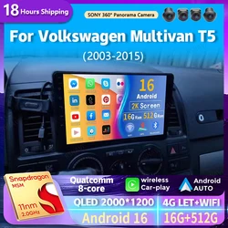 android 15 wifi+4G Carplay Car Radio For Volkswagen Multivan T5 2003 - 2015 Navigation GPS Multimedia Video Player Stereo auto