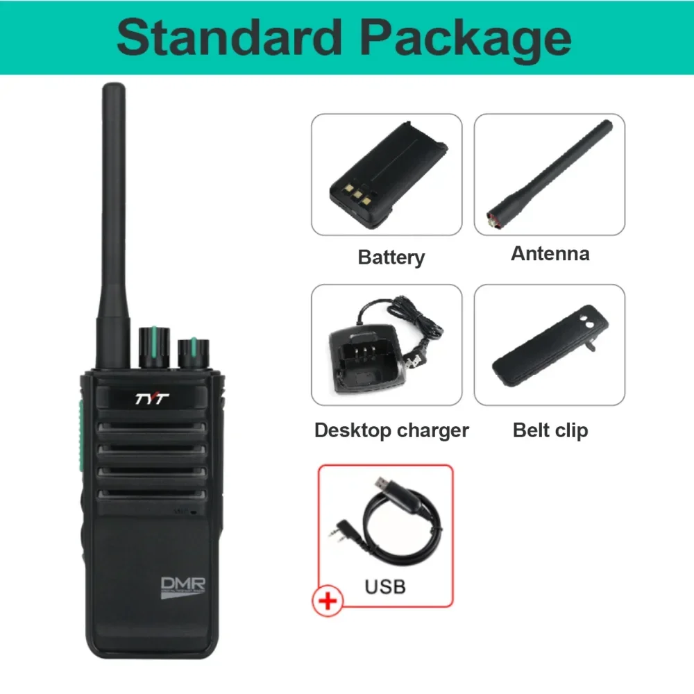 TYT MD-795 DMR Walkie Talkie 4 W/1 W Vermogen 400-470 MHz UHF Band Twee Manier Radio 256 Kanalen Voice Encryptie Monitor Functie
