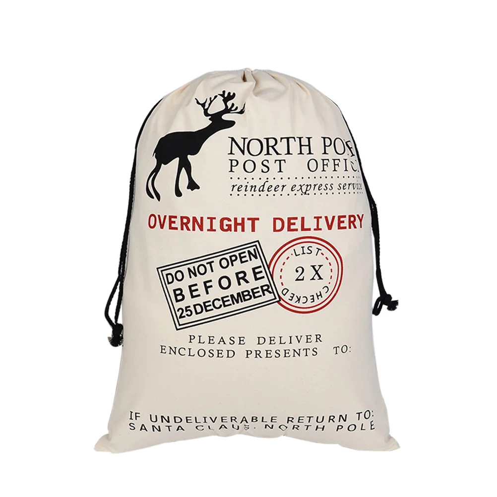 سانتا كلوز اضافية كبيرة عطلة شنطة هدايا عيد الميلاد قماش حقيبة قماش الرباط إغلاق سانتا حقائب للهدايا النسيج #6