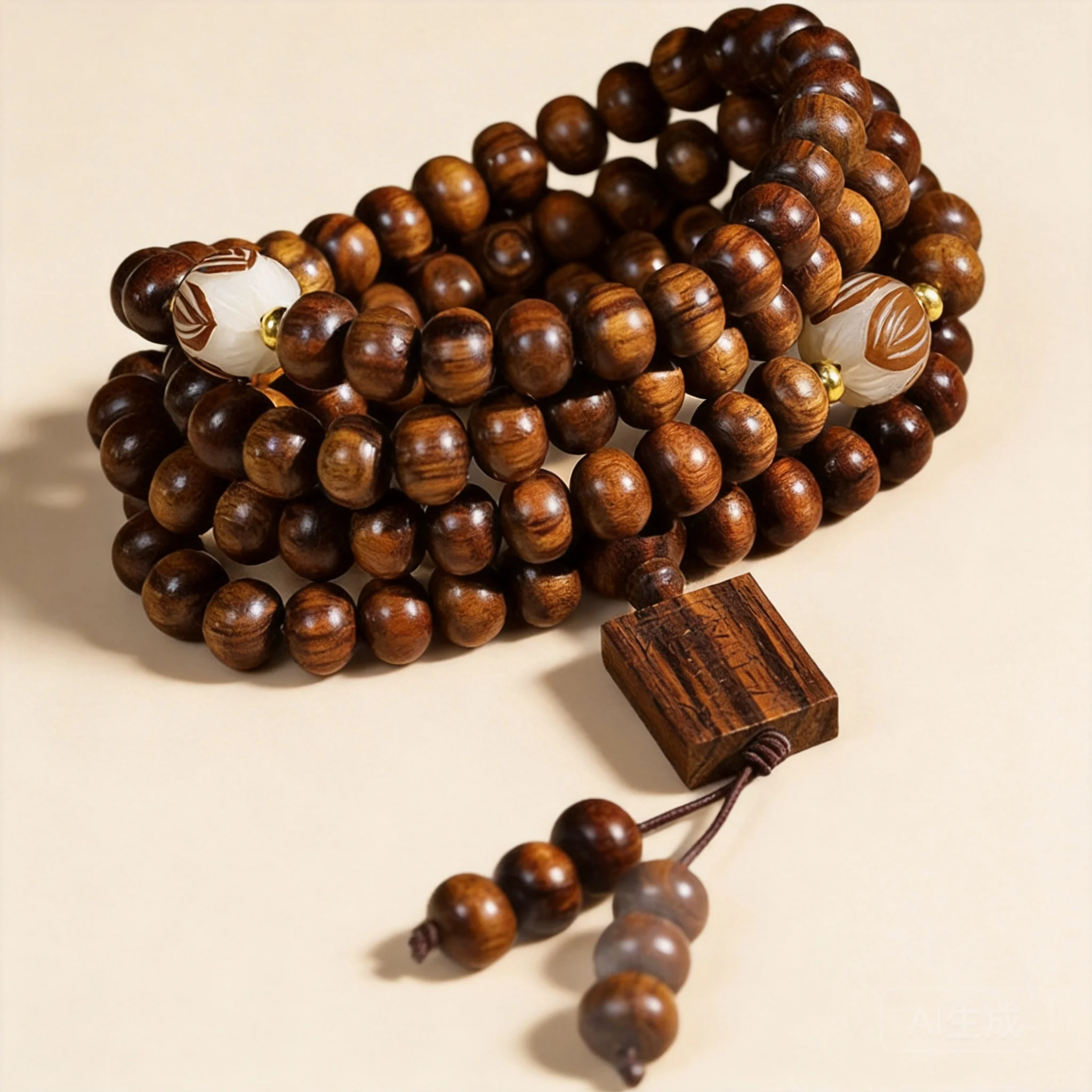 Chinese Style Black Rosewood 108 Lotus Abacus Beads Bracelet Necklace Unisex Good Luck Blessing Handmade Wooden Prayer Beads Jew