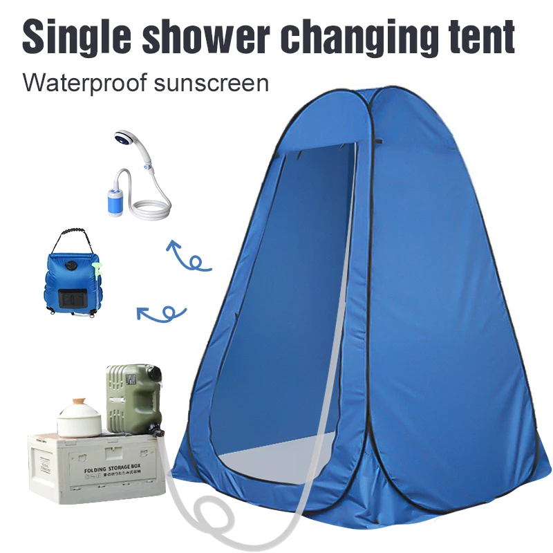 Tente de douche pliable portable d'extérieur, cabine de change intimité, abri mobile épaissi et chaud anti-infiltration pour le camping et les voyages