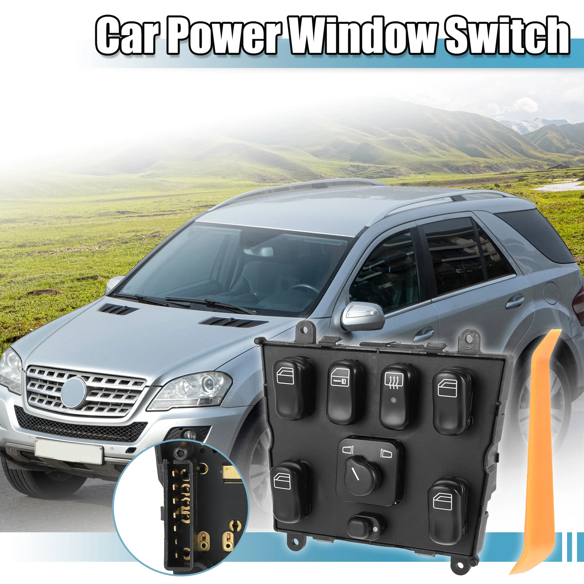 

X Autohaux Driver Side Power Window Master Control Switch 1638206610 for Mercedes Benz ML320 1998-2003 ML430 1999-2001