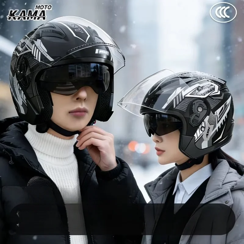 3/4 Open Face Retro Motorcycle - đánh giá và giá Dual Visor Motorcycle Racing Helmet