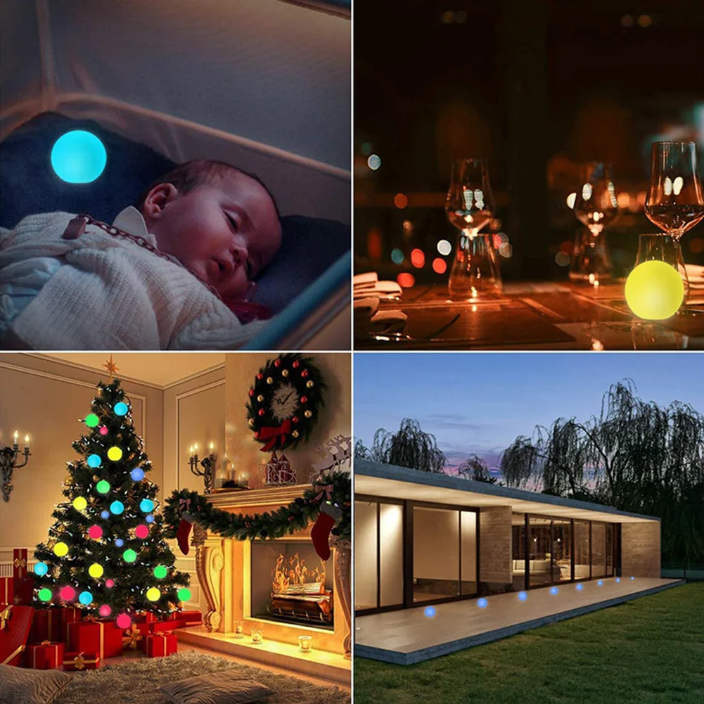 LED Glowing Ball Night Light IP68 Waterproof Outdoor LED Garden Ball Light LED Glow Globe Light Wedding Party Holiday Home Decor