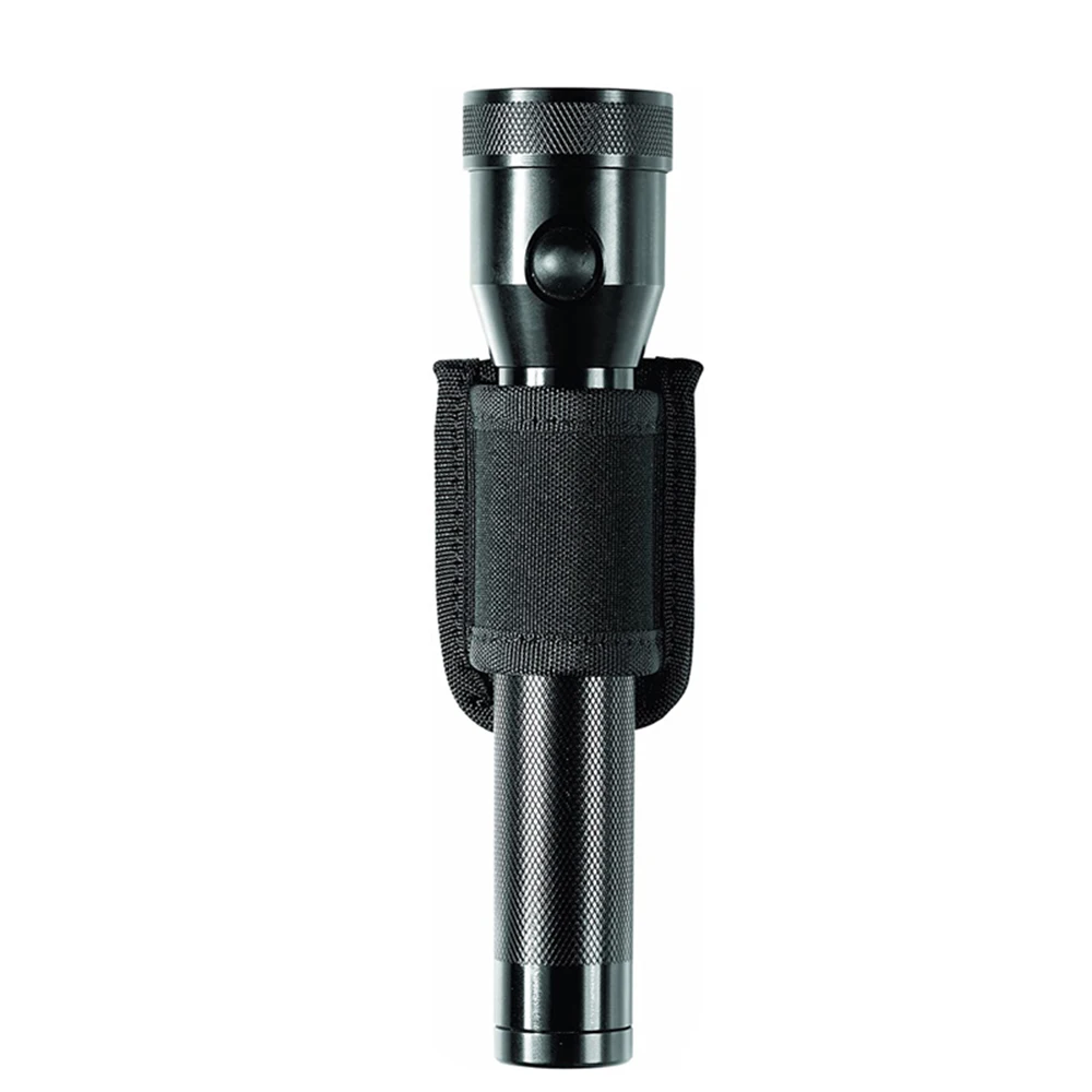 Open Top D Cell Compact Light Holder, Duty Belt Accessories-Flashlight Pouch Holster, 1680D Nylon & Basketwave