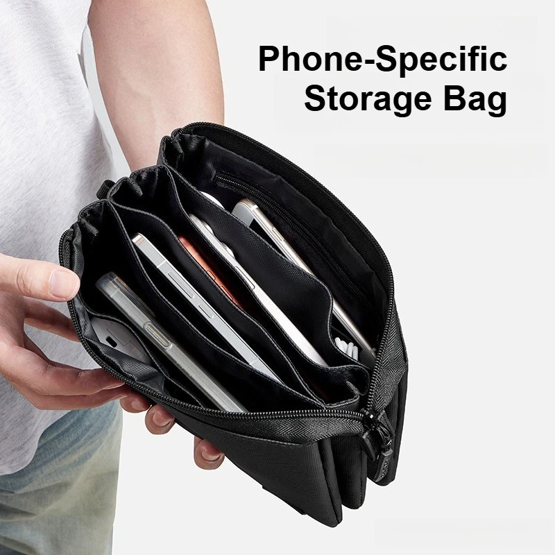 Durable 900D Oxford Crossbody Phone Storage Bag Splash-Proof Wear-Resistant Organizer Pouch for Daily Travel Pouch for Phones