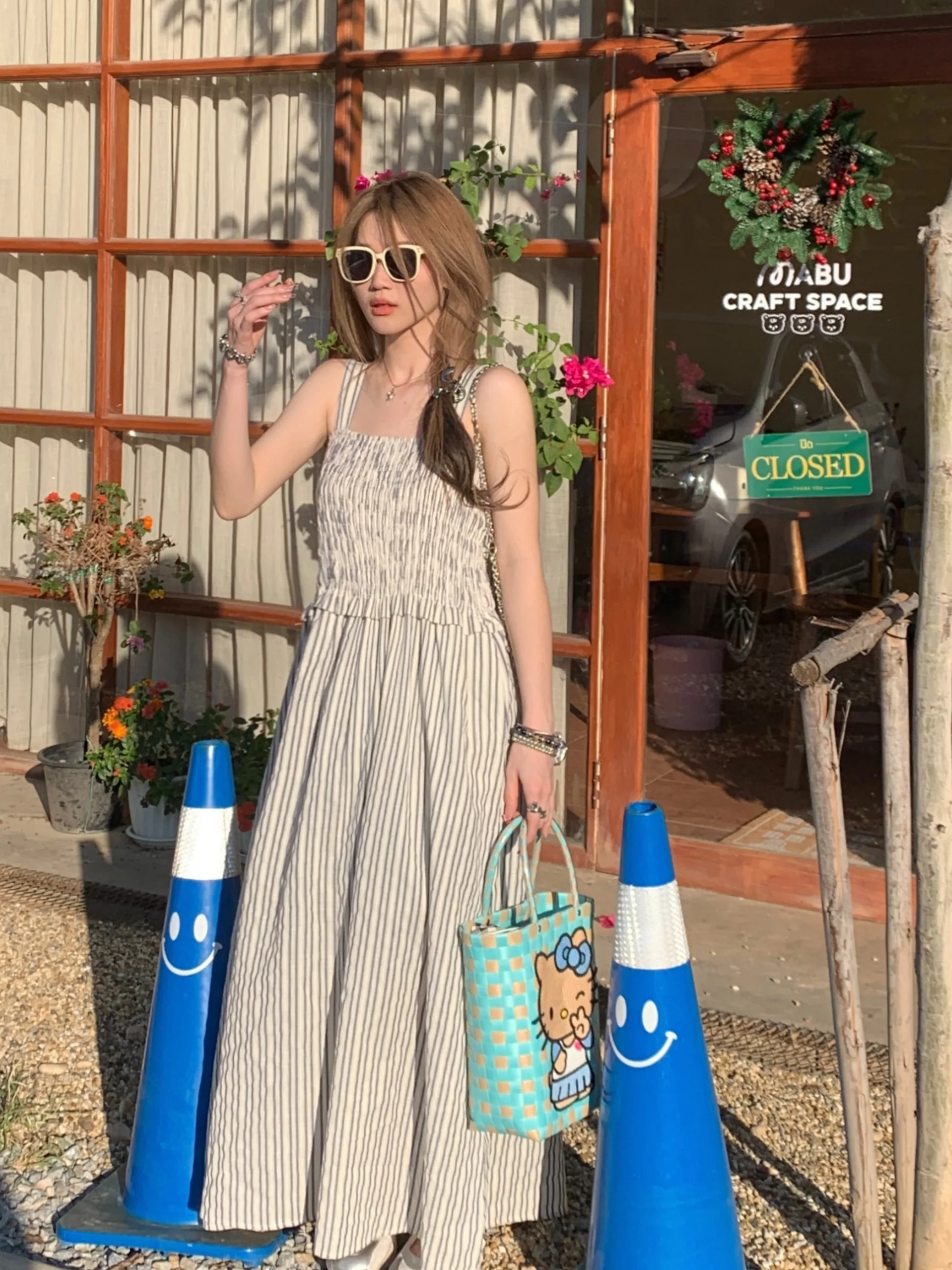 

Новая летняя женская юбка больших размеров в стиле ретро, в полоску, А-силуэта, с высокой талией, с юбочными вставками, в корейском стиле, длинная, элегантная