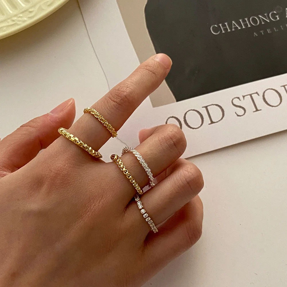 1Pcs Hot Selling Fashion, Simple Cauliflower Chain, Sparkling Starry Sky Ring, Feminine Charm, Wholesale of Hand Accessories