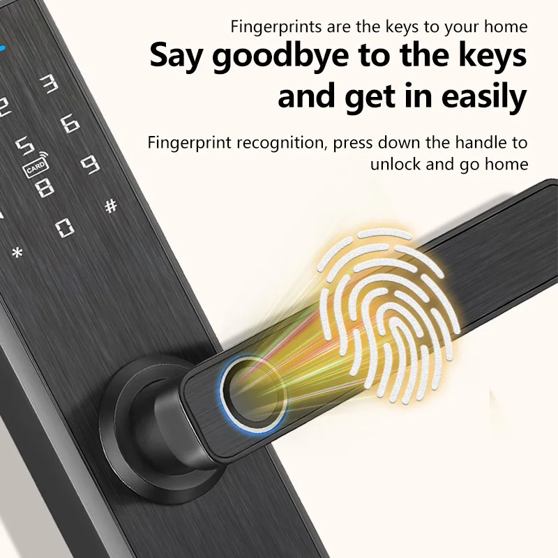 Keyless Entry TTLock APP Smart Card Password Anti-theft Security 5050 Mortise Wooden Door Fingerprint Lock