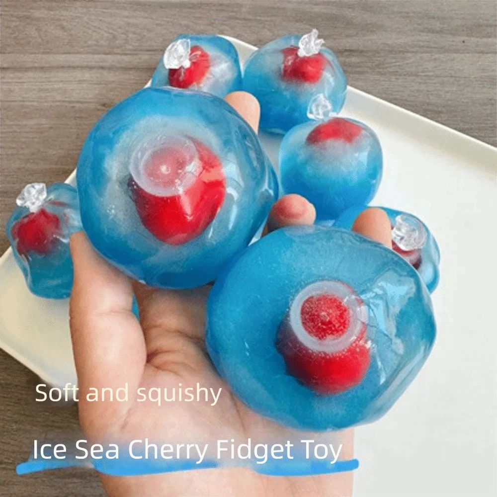 Shapable Slushie Fruit Squishy Non-bounce Crackling Sound Crunchy Squishy Pinch Handmade Sensory Fidget Ball Adult Kids