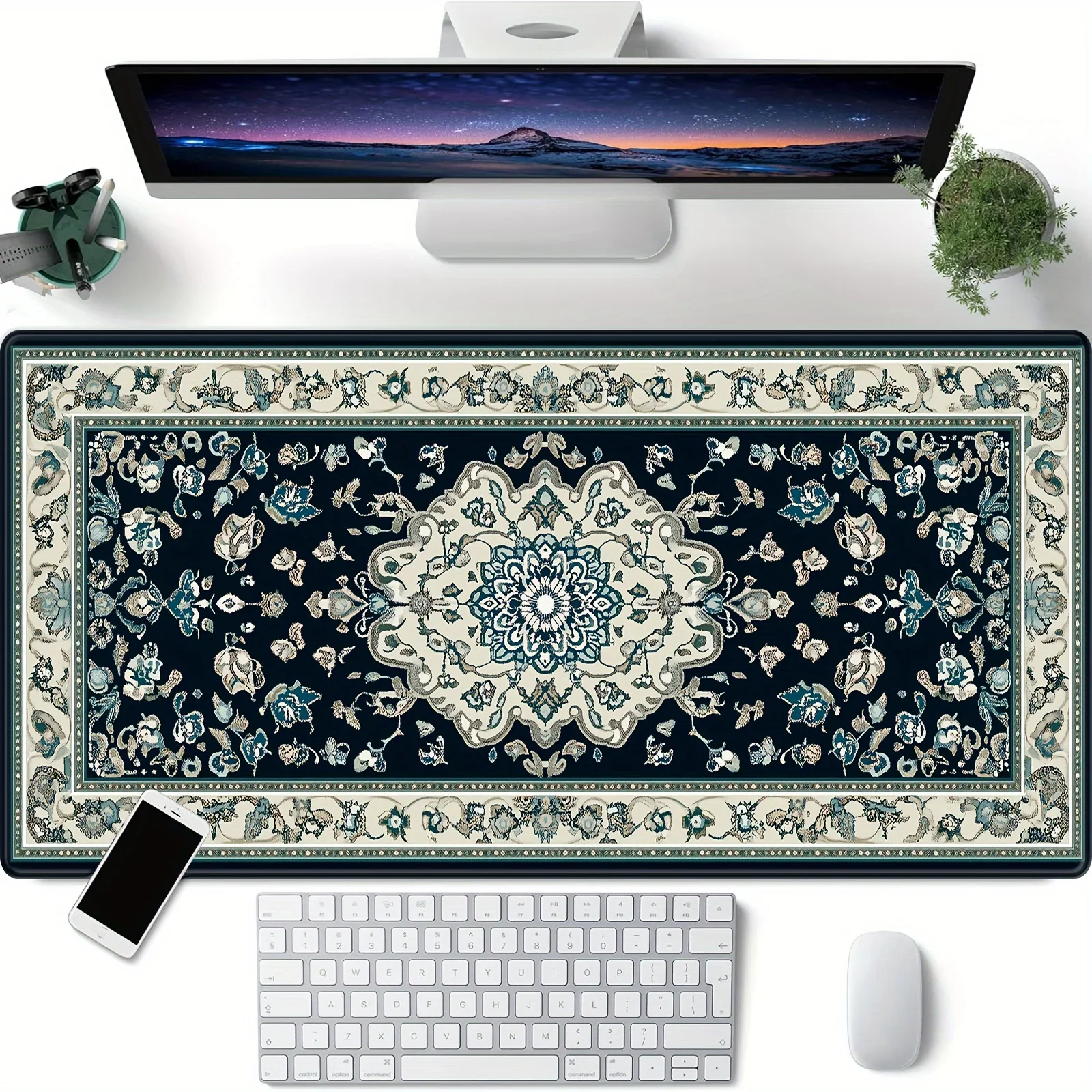 Persian Pattern Mouse Pad Desk Mat High Quality Material, Non-Slip Rubber Base, Precision Stitched Edges, Durable & Waterproof