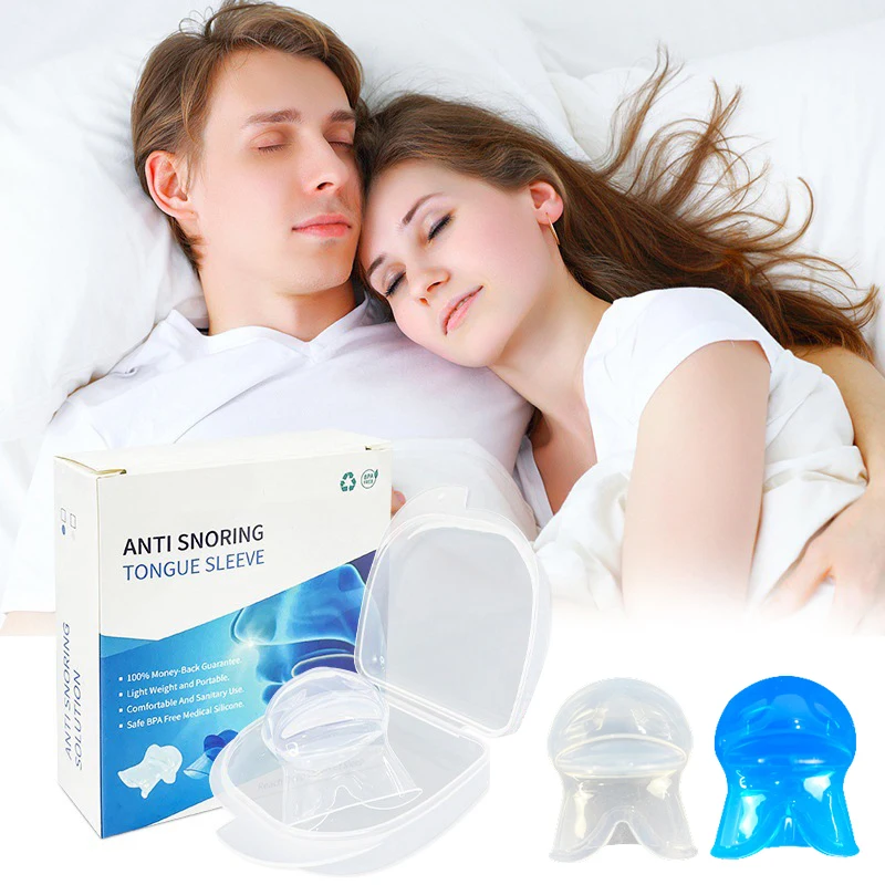 1Pcs Silicone Anti Snoring Tongue Cover Retaining Device Sleep Better Breathing Night Guard Aid Health Care Anti-snore Solution