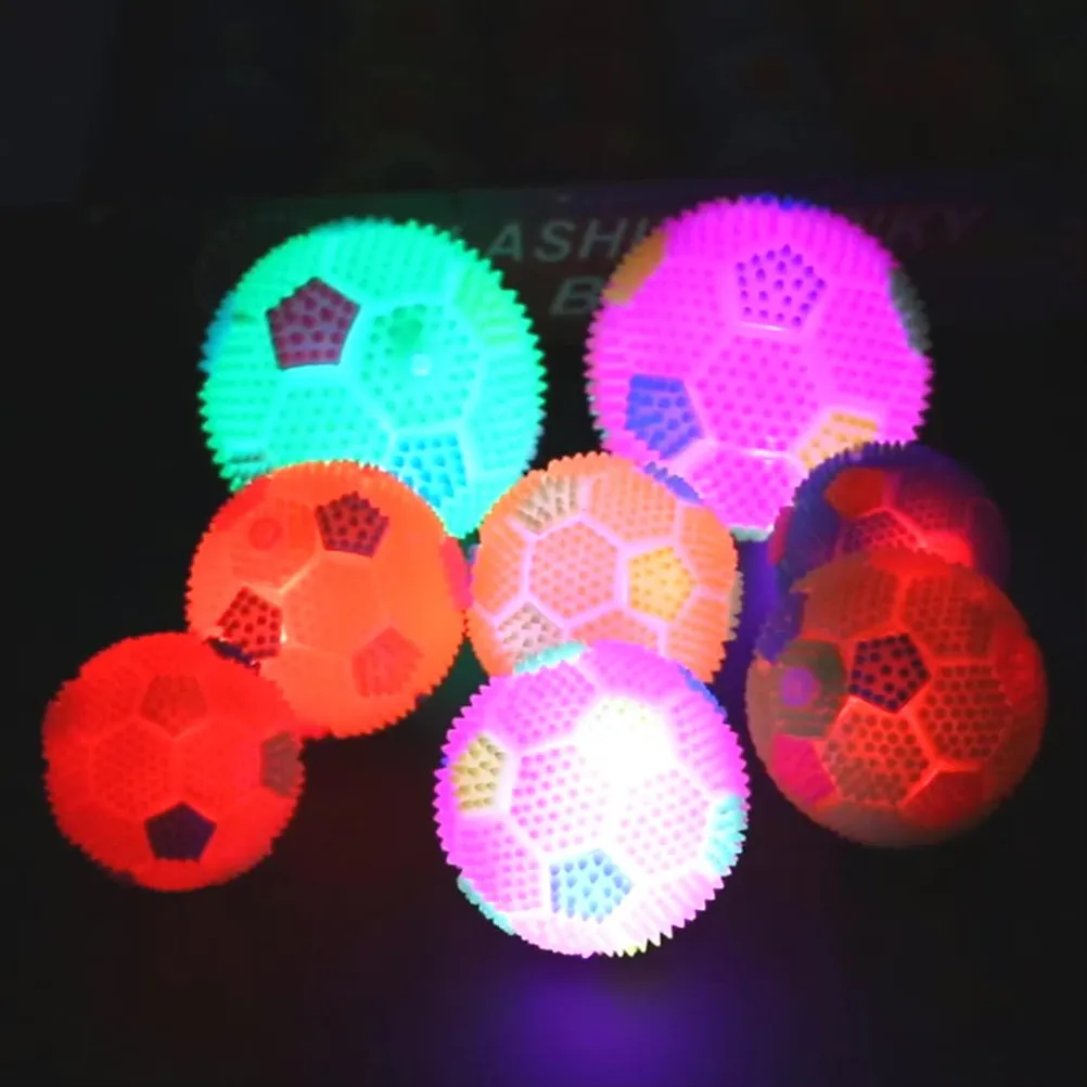 3Pcs Flashing Kids Football Balls Plastic Colored Bouncing Sound Lighting Massage Balls Lightweight Educational Playthings
