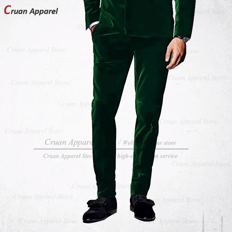 

Luxury Velvet Pants For Male Fashion Party Tailor-made Classic Long Pants Wedding Banquet Groomsman Slim Fit Elegant Trousers