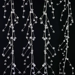 Rideau de Perles de Clip Acrylique, Guirxiété de Branches de Perles Droprain, Chaîne de Perles de Clip, Fournitures de Décoration de ixde Mariage, 100 cm, 120 cm, 150cm