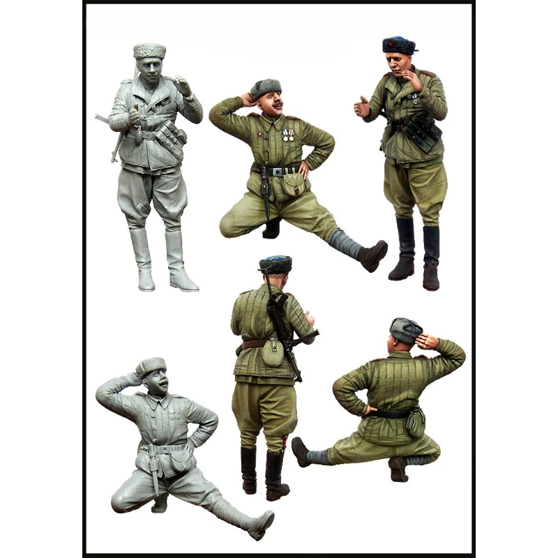 

1/35 Scale Die-cast Resin White Model Infantry Need To Manually Color The Model Free Shipping