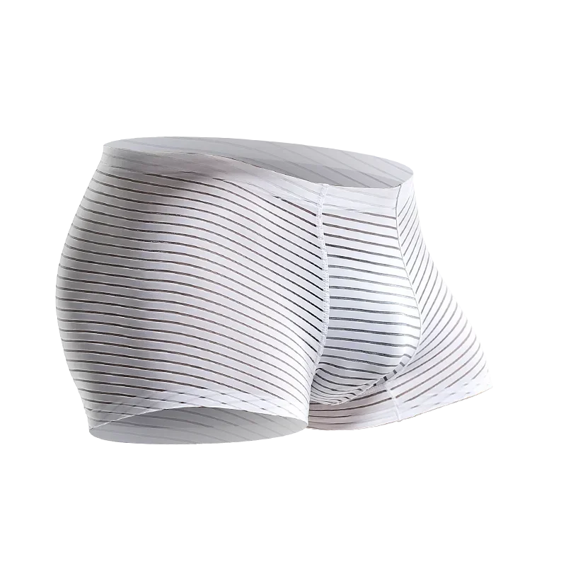 ملابس داخلية رجالية شبكية مضادة للبكتيريا، بوكسر رجالي من الحرير الجليدي بدون خياطة، بوكسر صيفي رقيق بدون خياطة يسمح بمرور الهواء