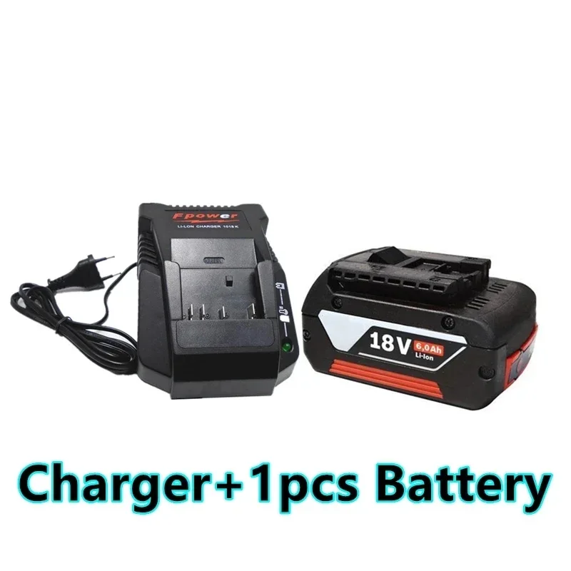 18V Battery 6.0 Ah for Drilling Machine 18V Lithium Ion Battery BAT609, BAT609G, BAT618, BAT618G, BAT614611+Charger