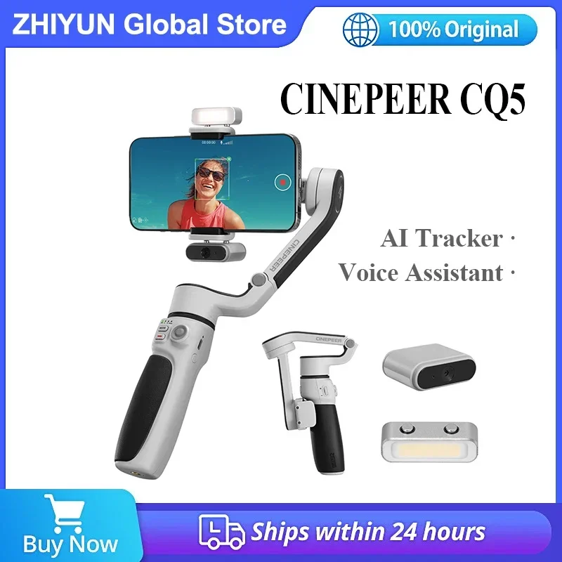 

ZHIYUN CINEPEER CQ5 3-Axis Handheld Gimbal Stabilizer with Extendable Rod for Smartphone iPhone Android Video Recording Vlog