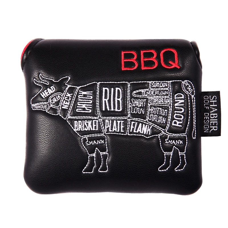 

BBQ Black Golf Club Headcover Square Large Mallet Putter Cover