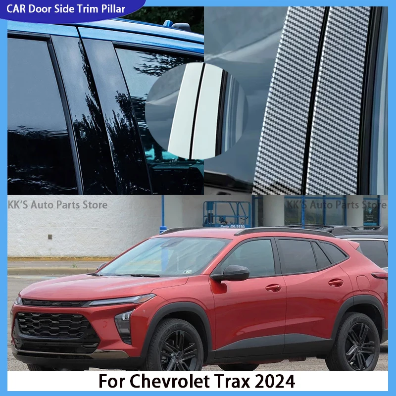 

Fit For Chevrolet Trax 2024 Car Door Window Trim Pillar Posts Sticker Decal Cover Auto Accessories Decoration Glossy Black