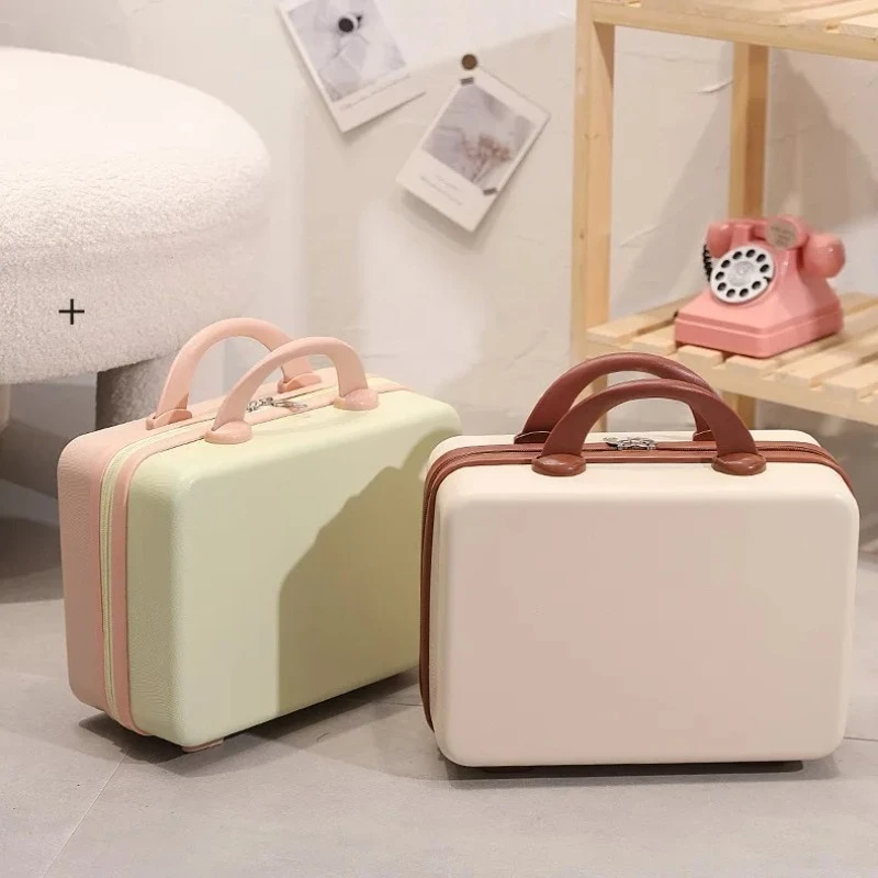 お土産赤い小さなスーツケース女性用-14-インチ-k-スタイルサッチェル荷物ミニスーツケース収納化粧品ケースクリエイティブ