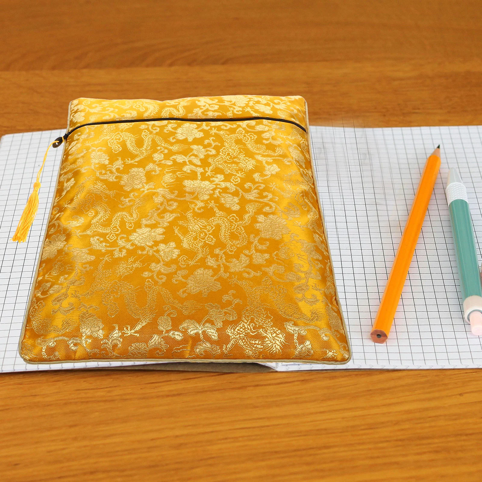 Zipper Book Bag Pencil Handbag Storage Organizer Portable Design Notebook Decorative Stationery Office