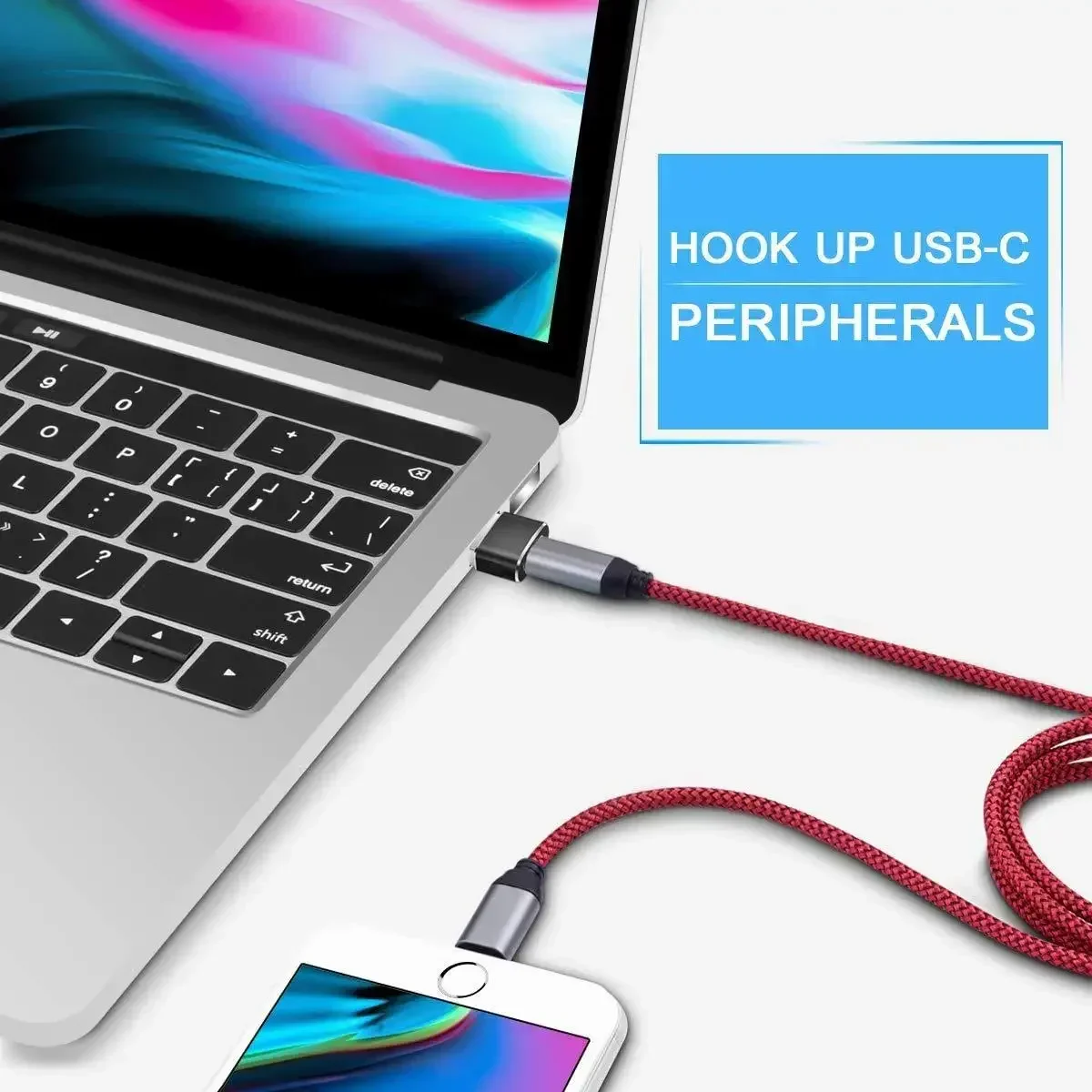 USB OTG Male To Type C Female Cable Adapter Connector Converter Charger For iPhone 11 12 13 14 Pro Max Apple Macbook Computer