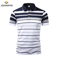 Summer Men's Striped Short Sleeve POLO Casual Short Sleeve Top Men's Polo Short Sleeve T-shirt