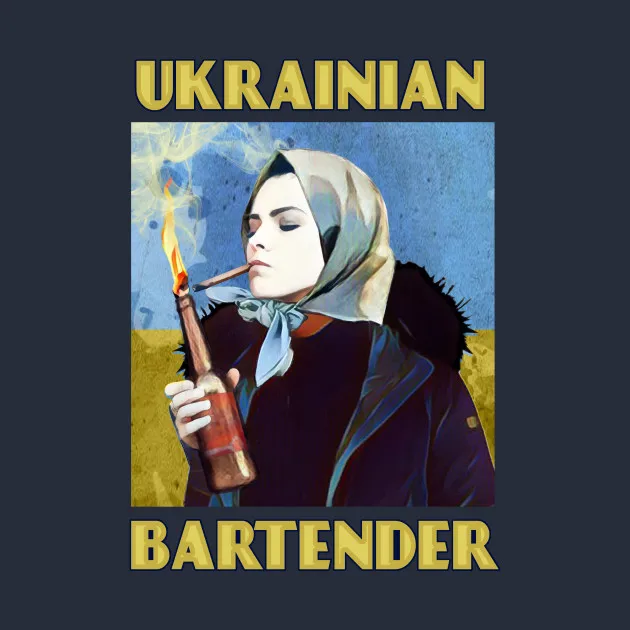 Funny Ukrainian Bartender Resister T Shirt New 100% Cotton Short Sleeve O-Neck Casual T-shirts Loose Top Clothing Size S-3XL