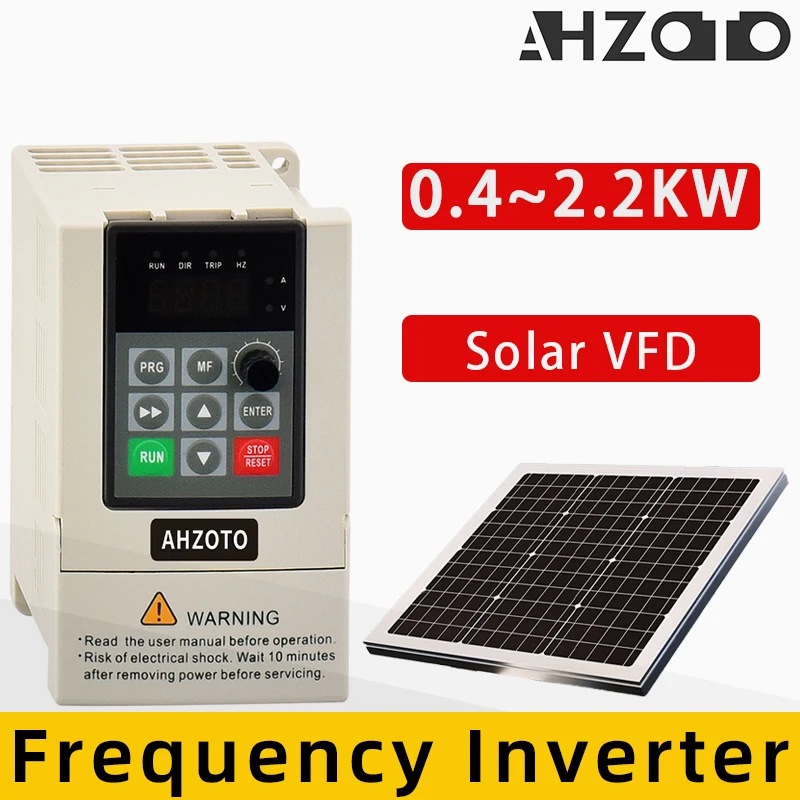 

AHD12 Solar VFD 220V 0.4/0.75/1.5/2.2KW Economical Variable Frequency Drive Converter for Motor Speed Control Inverter