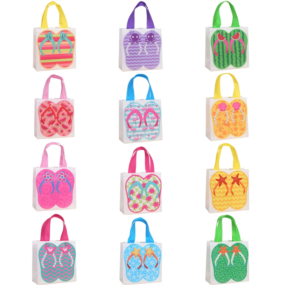 

12 Pcs Non Woven Tote Bag Party Favor Bags Luau Candy Container Small Utility Non-woven Handheld Carrying Gift Carrier