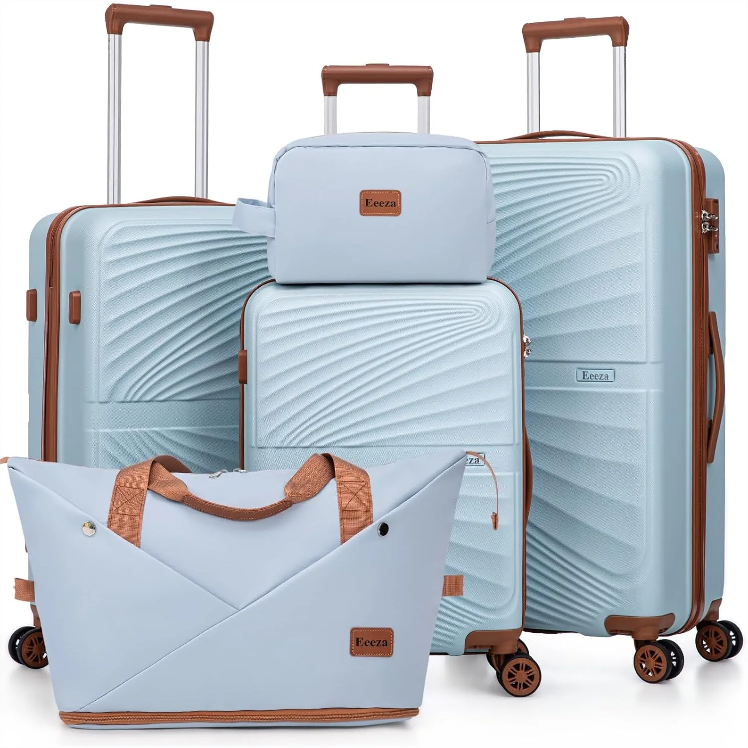 

5 Piece Luggage Set with TSA Lock, ABS Hard Shell Suitcases with Spinner Wheels for Travel 20/24/28 inch