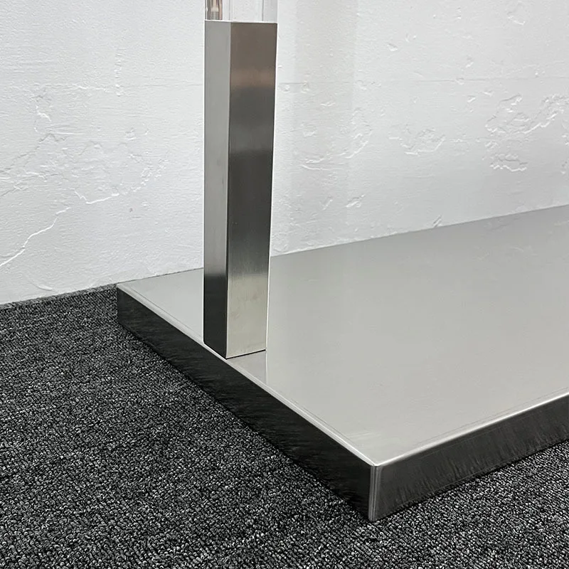 Custom. Clothing Store Display Rack Transparent Solid Acrylic Stainless Steel Shelf Silver Brushed Floor-Standing Rack Women's C