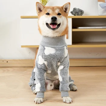 Winter Pet Dog Jumpsuit Clothes Warm Fleece Puppy Dog Pajamas Pet Overalls Costumes For Small Medium Large Dogs French Bulldog 3