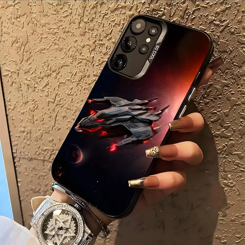 Space Warship Phone Case for Samsung Galaxy A57 56 55 54 52 37 36 35 34 27 26 25 17 16 5G Colorful Silver Cover