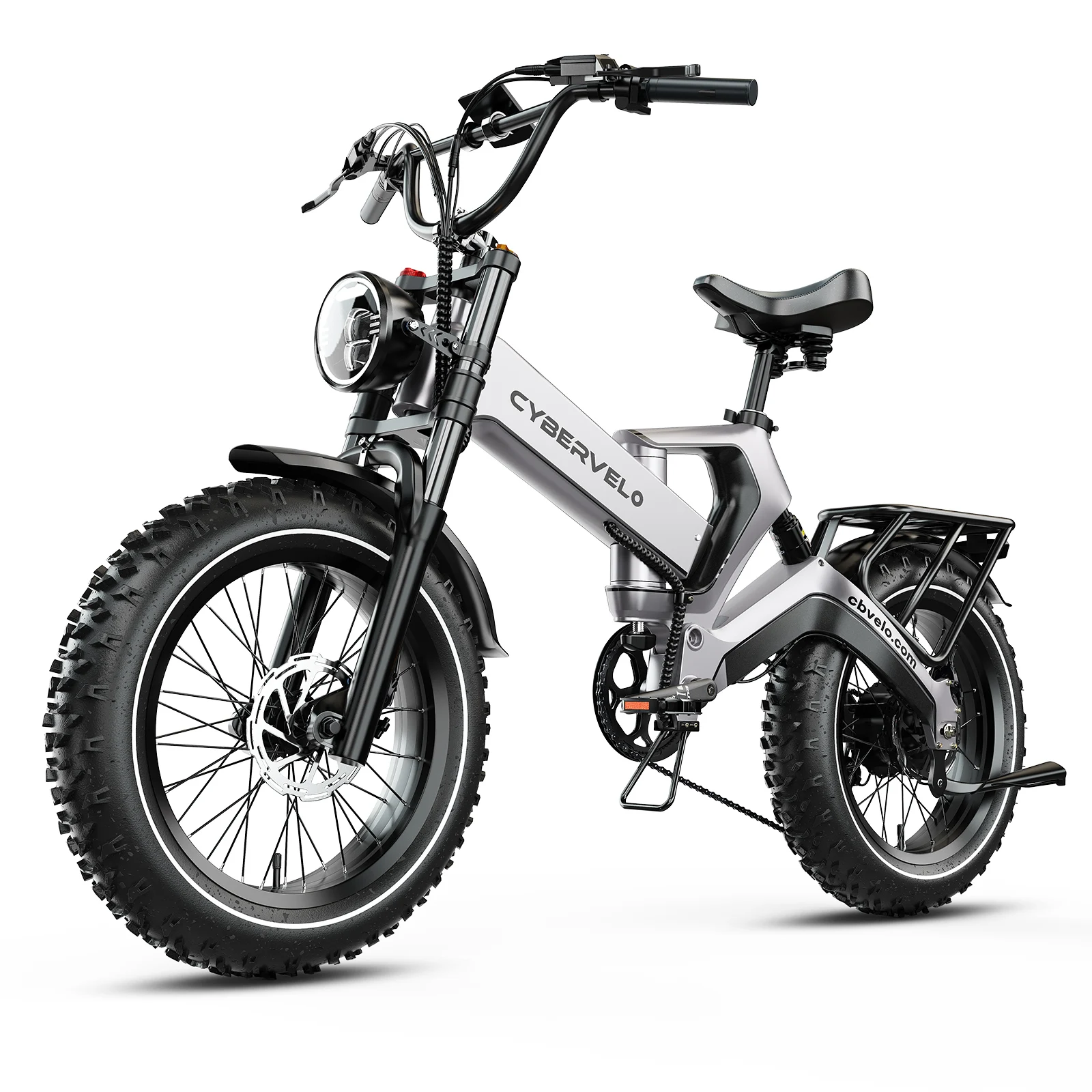 2000W Peak Motor, Foldable 25Ah Built-in Battery Electric Bicycle, 20“ Fat Tire Off road and Commute, 8-Speed smooth Shift Gear image 3