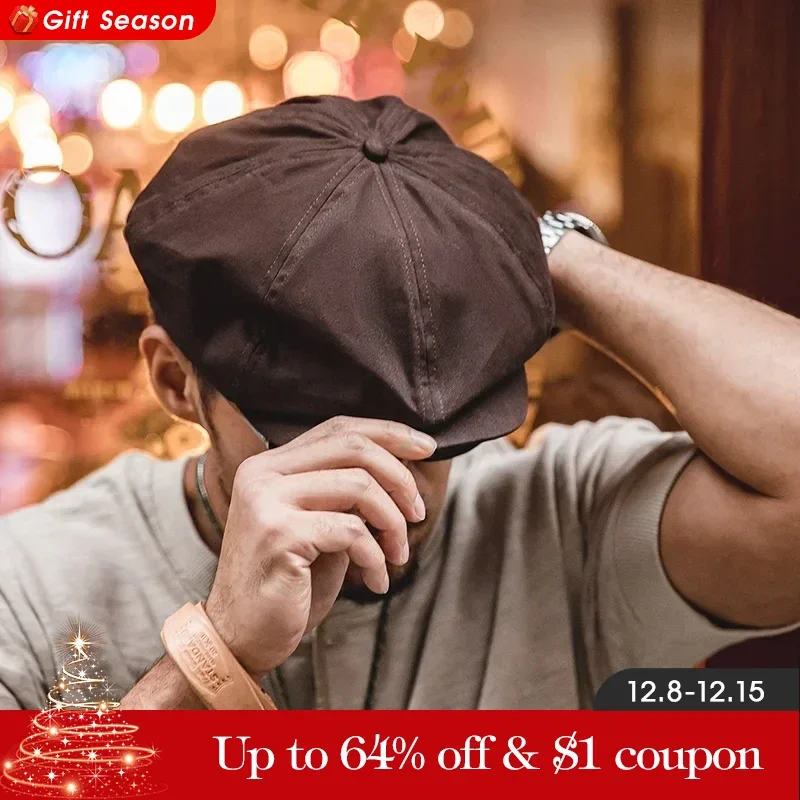 Maden Men's Casual Newsboy Hat Retro Beret Painter Cap Peaky Blinder Wild Casual Octagonal Cap Baseball Coffee Fashion