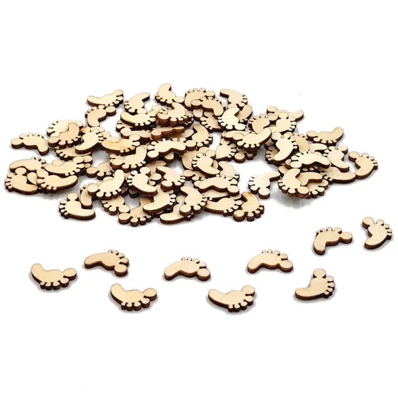 50pcs Unfinished Wood Hands Feet Cutouts Wood Craft for DIY Project Decoration and Painting
