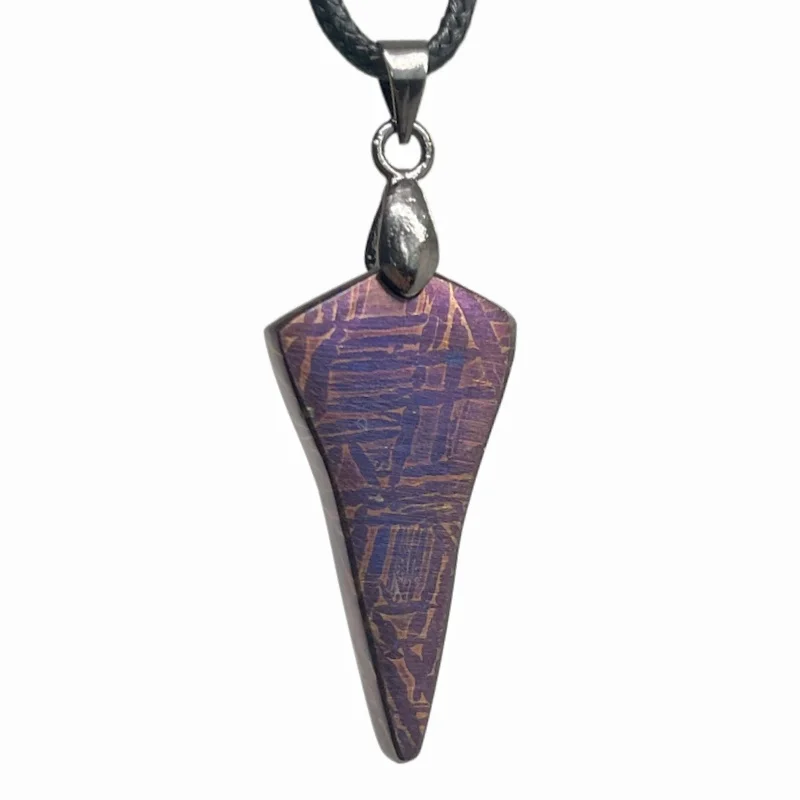 Authentic Muonionalusta Iron Meteorite Heat-Treated Necklace  Fine Meteorite Pendant series LK424
