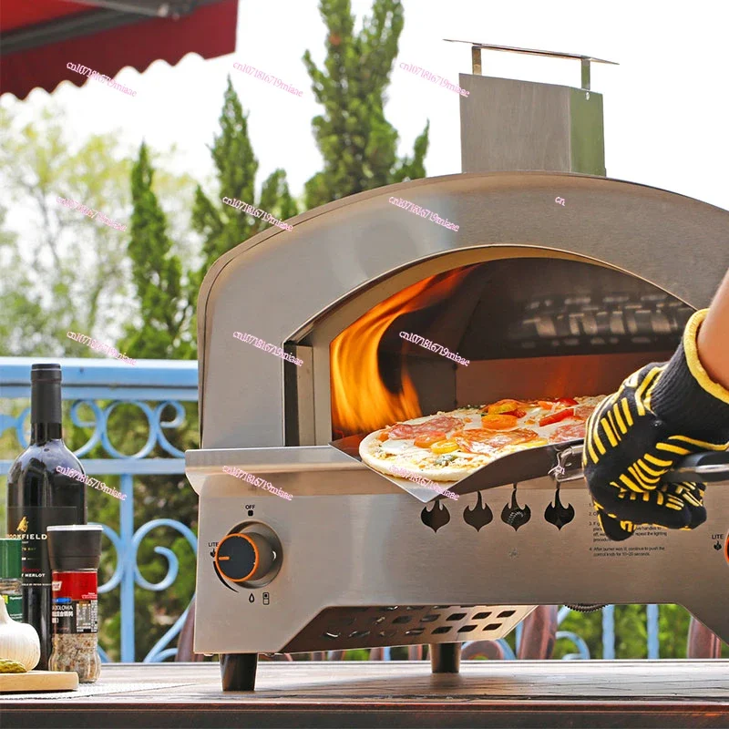 Grande fogão a gás para pizza, forno doméstico italiano, aço inoxidável, portátil ao ar livre