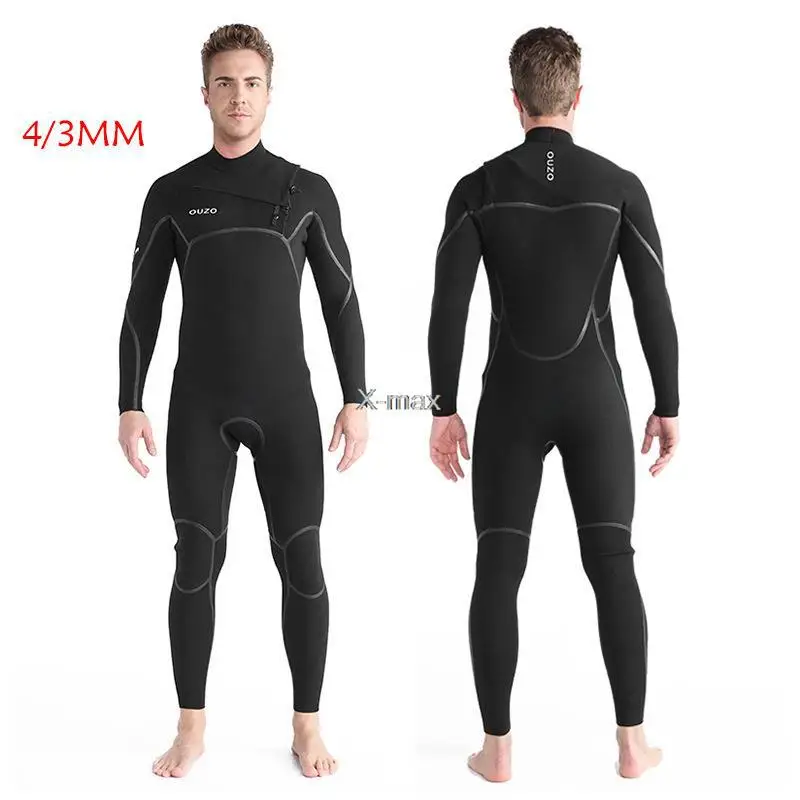 4/3MM Neoprene Wetsuit One Piece Swimwear Keep Warm Thickened Back Zipper Snorkeling Wetsuit Swimming Surfing Wet Suits